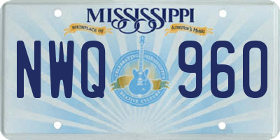 MS license plate NWQ960