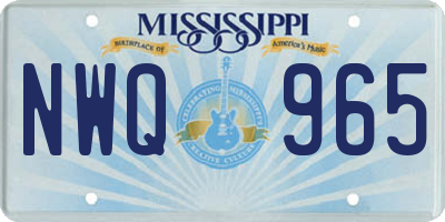 MS license plate NWQ965