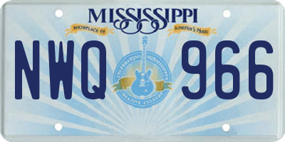 MS license plate NWQ966