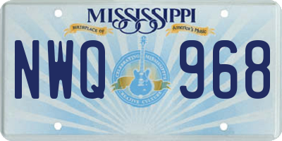 MS license plate NWQ968