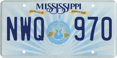 MS license plate NWQ970