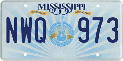 MS license plate NWQ973