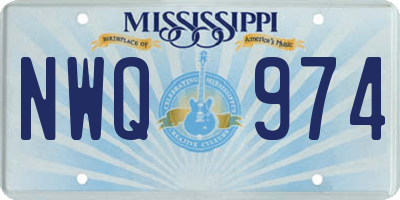 MS license plate NWQ974