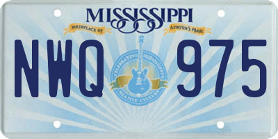 MS license plate NWQ975