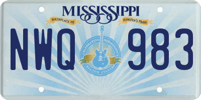 MS license plate NWQ983