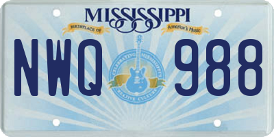 MS license plate NWQ988