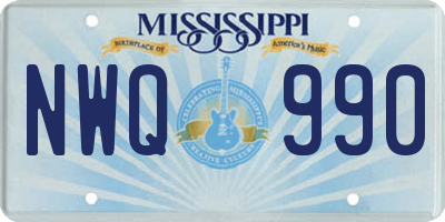 MS license plate NWQ990