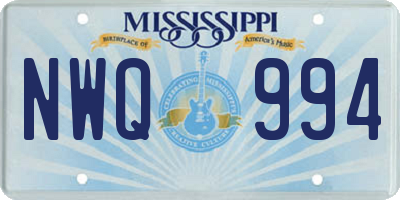 MS license plate NWQ994