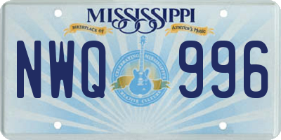 MS license plate NWQ996