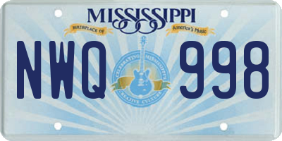 MS license plate NWQ998