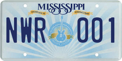 MS license plate NWR001