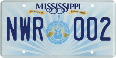 MS license plate NWR002