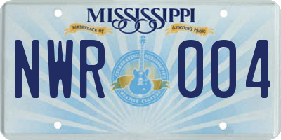 MS license plate NWR004