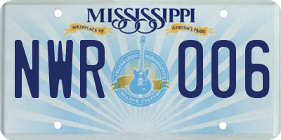 MS license plate NWR006