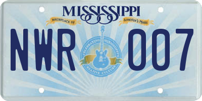 MS license plate NWR007