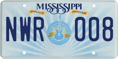 MS license plate NWR008