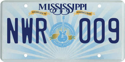 MS license plate NWR009