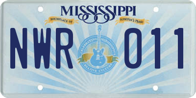 MS license plate NWR011