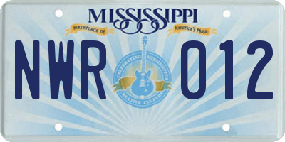 MS license plate NWR012