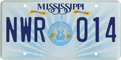 MS license plate NWR014