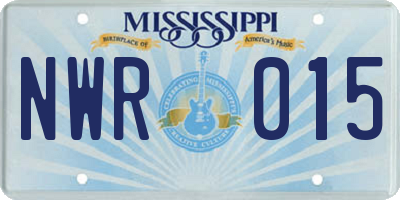 MS license plate NWR015