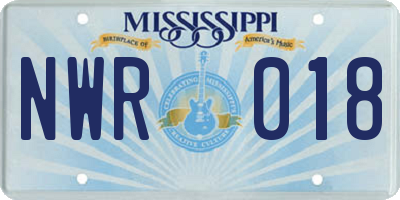 MS license plate NWR018