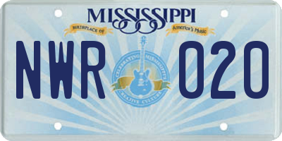 MS license plate NWR020