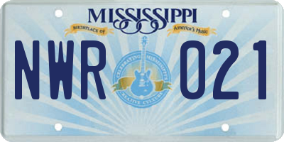 MS license plate NWR021