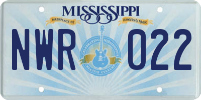 MS license plate NWR022