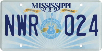 MS license plate NWR024