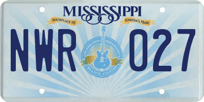 MS license plate NWR027
