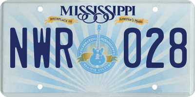 MS license plate NWR028