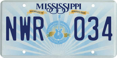 MS license plate NWR034