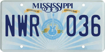 MS license plate NWR036