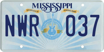 MS license plate NWR037