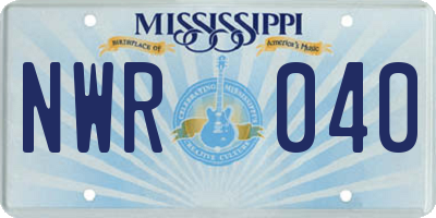 MS license plate NWR040