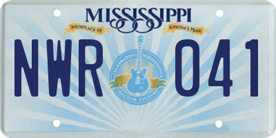MS license plate NWR041