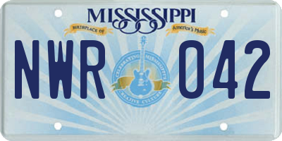 MS license plate NWR042