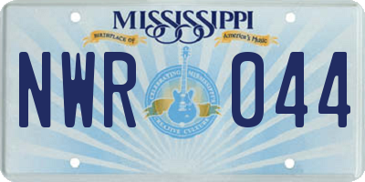 MS license plate NWR044