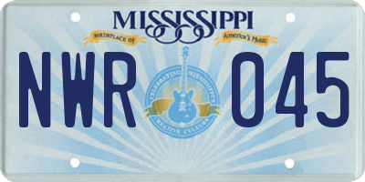MS license plate NWR045