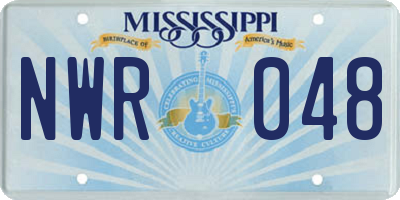 MS license plate NWR048