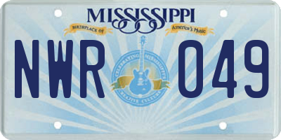 MS license plate NWR049