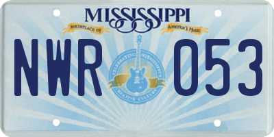 MS license plate NWR053