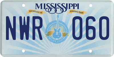 MS license plate NWR060