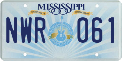 MS license plate NWR061