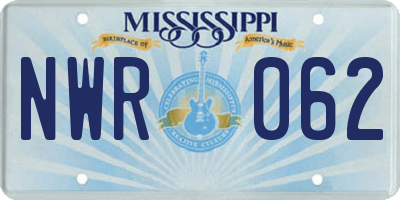 MS license plate NWR062