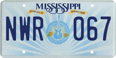 MS license plate NWR067
