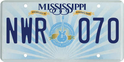 MS license plate NWR070