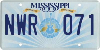 MS license plate NWR071