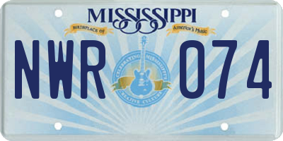MS license plate NWR074